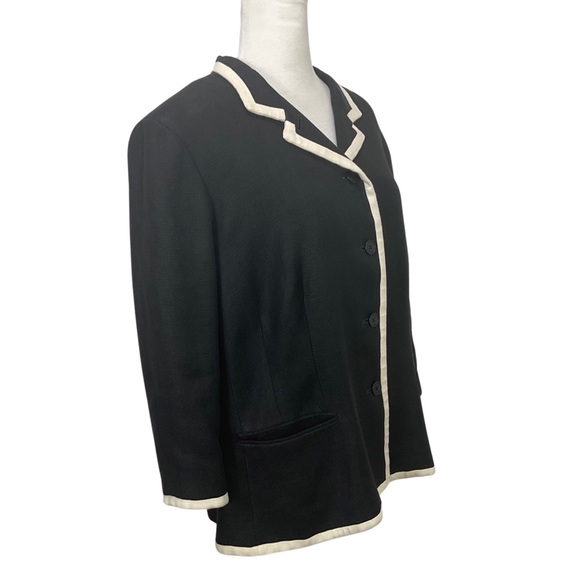 Lauren Ralph Lauren Black Linen Blazer Jacket Size 18W - Picture 4 of 7